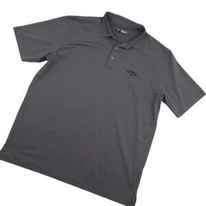 Callaway Men's Opti-Dri Golf Polo Shirt Sz Large Embroidered Logo Striped Gray